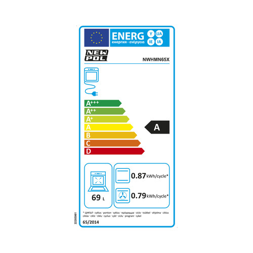Horno multifunción NEW POL NWHMN65X capacidad total: 60L, A, A: 60cm.