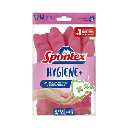 SPONTEX Guantes de latex SPONTEX Hygiene+ Talla S/M