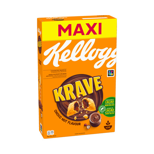 KELLOGG'S Krave Cereales rellenos de chocolate 600 g.