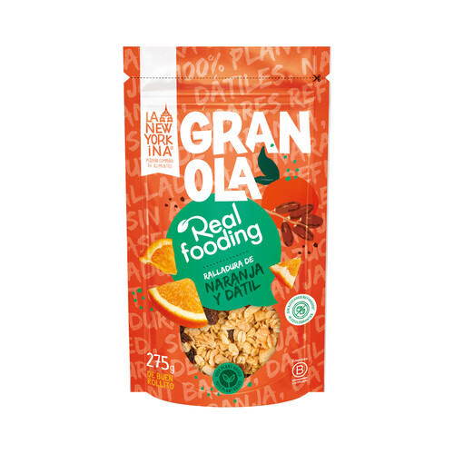 GRANOLA Cereales con ralladura de naranja, dátiles y almendras 275 g.