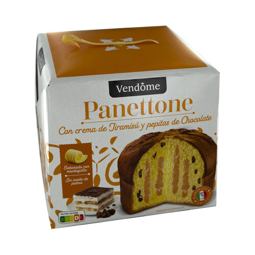 VENDOME Panettone con crema de tiramisú con de pepitas de chocolate 750 g.