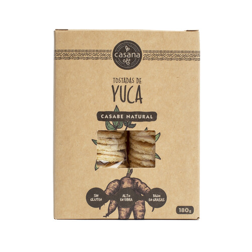 CASANA Tostadas de yuca ecológicas (casabe natural) CASANA 180 g.