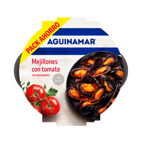 AGUINAMAR Mejillones en salsa de tomate 900 g.