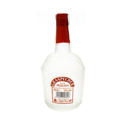 GRANPECHER Licor con alcohol de melocotón GRANPECHER botella de 70 cl.