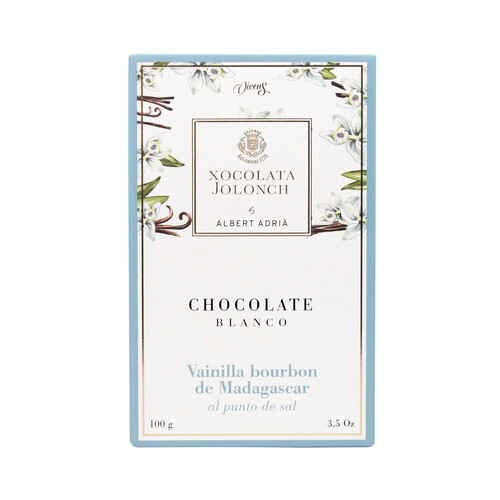 VICENS Chocolate blanco con vainilla bourbon de Madagascar 100 g.