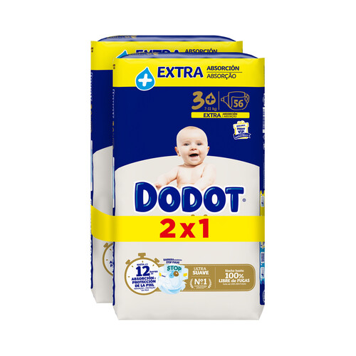 DODOT Sensitive Pañales talla 3+ (7-11 kg) 2 x 56 uds.