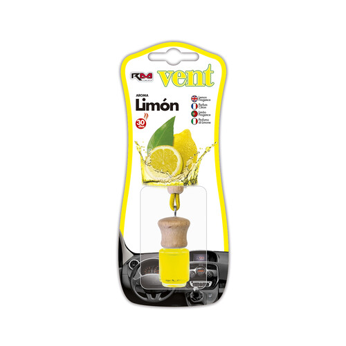 Ambientador de coche con perfumador de madera para colgar con olor a limón, ROLMOVIL.