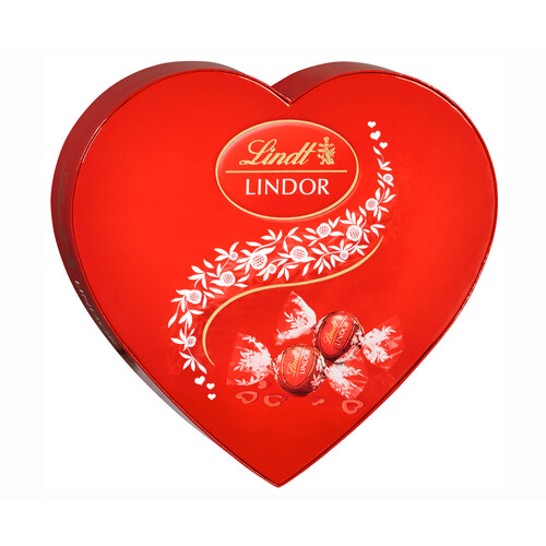 LINDOR Bombón leche en caja de corazón 20