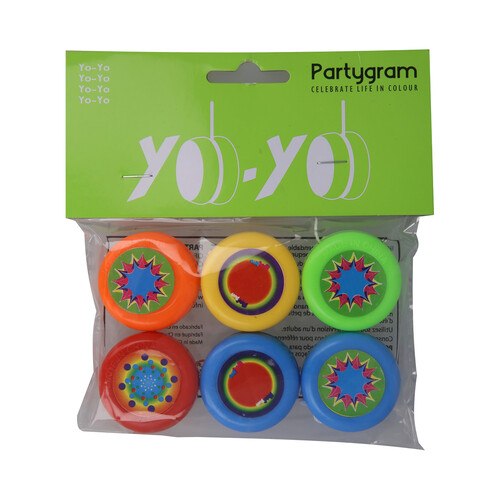 Pack de 6 yo-yo para relleno de piñatas, PARTYGRAM.