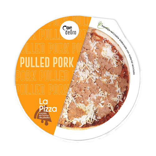 DEORO Pizza fresca de pulled pork 400 g.