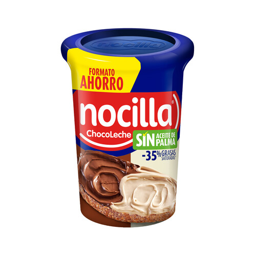 NOCILLA Doble crema de cacao y leche con avellanas, dos sabores, sin aceite de palma 620 g.