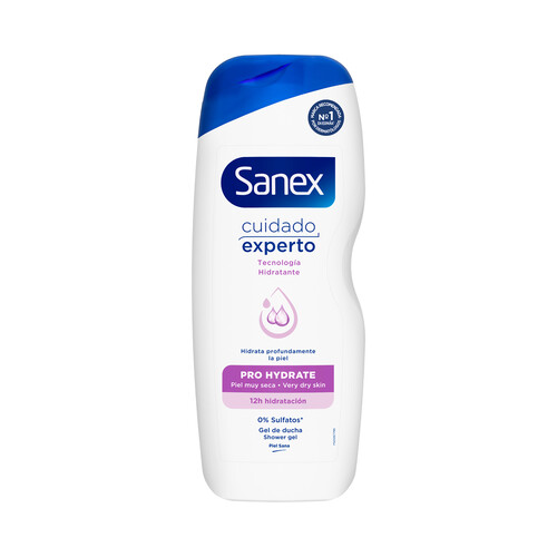 SANEX Cuidado experto Pro Hydrate  Gel hidratante para ducha o baño, para pieles muy secas 600 ml.