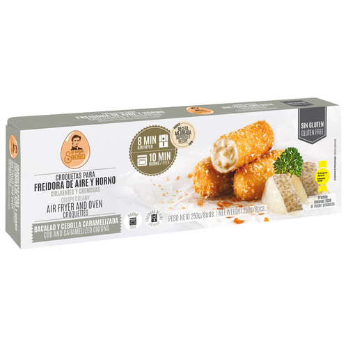 LA COCINA DE SENÉN Croquetas congeladas de bacalao y cebolla caramelizada 8 uds. 200 g. 