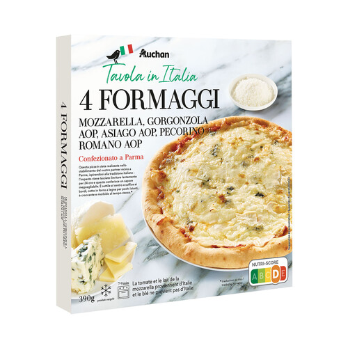 PRODUCTO ALCAMPO Tavola Italia Pizza 4 quesos (mozarella, gorgonzola, aisago y pecorino romano) 390 g.