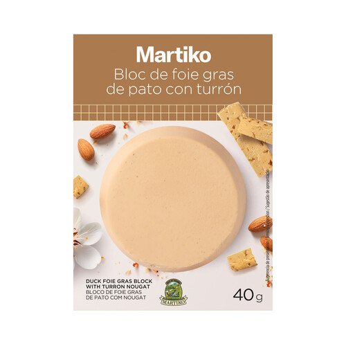 MARTIKO Block de foie gras de pato con turrón 40 g.