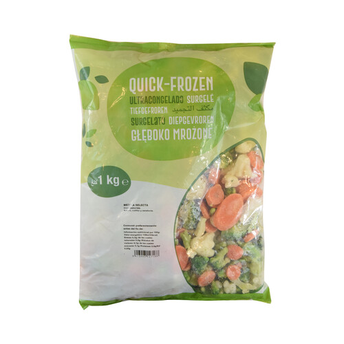 QUICK-FROZEN Brocolí, coliflor y zanahorias congeladas 1 kg.