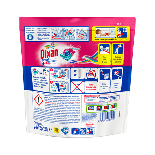 DIXAN 4+1 Detergente en cápsulas total 24 ds.