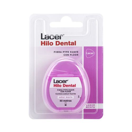 LACER Hilo dental suave, con flúor y sabor menta LACER 50 m.