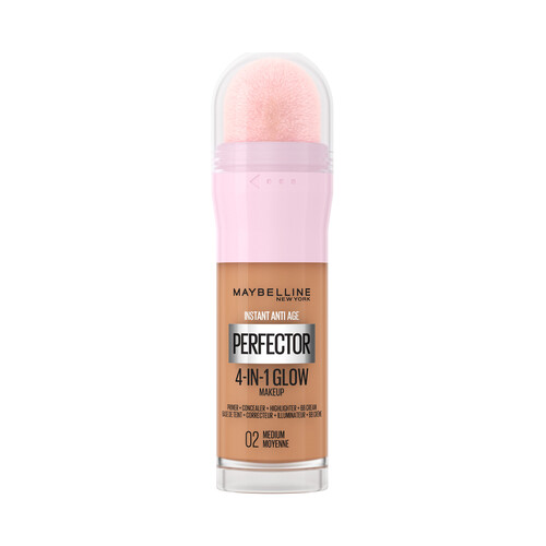 MAYBELLINE Instant perfector glow 4 en 1 tono 2 Medium.Base de maquillaje con acabado natural.