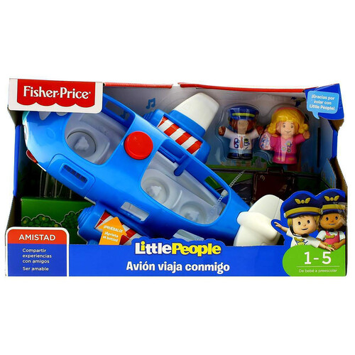 Avión viaja conmigo interactivo con 2 figuras incluidas, Little People FISHER PRICE.