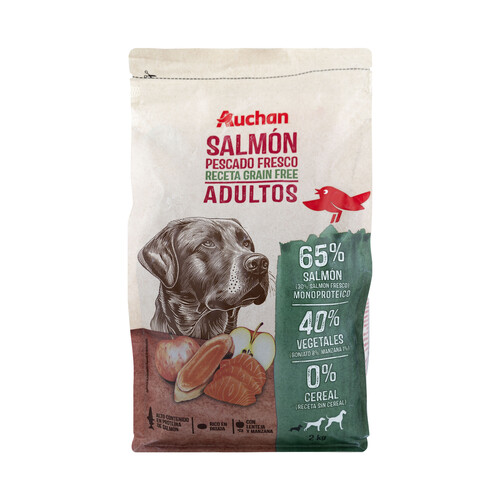 PRODUCTO ALCAMPO Grain free Alimento completo para perros adultos base de salmón 2 kg.