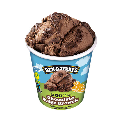 BEN & JERRY'S Fudge browne Tarrina de helado vegano de chocolate con trozos de brownie de chocolate 465 ml