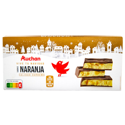 PRODUCTO ALCAMPO Turrón de praliné y naranja 200 g.