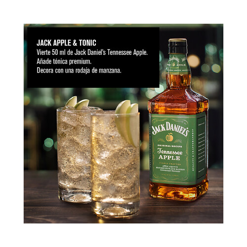 JACK DANIEL S Apple Tennessee Whiskey Con Un Fresco Sabor A Manzana Verde Botella De Cl