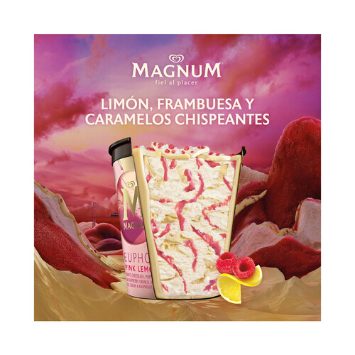 MAGNUM Euphoria de Frigo Tarrina de helado de limón, frambuesa y chocolate blanco 440 ml.