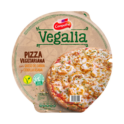 CAMPOFRÍO Pizza vegetariana con queso de cabra y cebolla asada CAMPOFRÍO Vegalia 360 g.