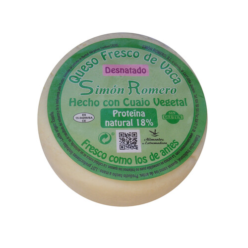 SIMÓN ROMERO Queso fresco de vaca desnatado SIMÓN ROMERO 375 g.