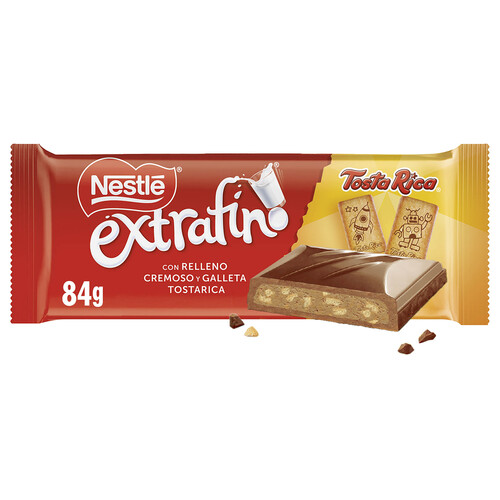 NESTLE Extrafino Chocolate con leche relleno de tosta rica 84 g.