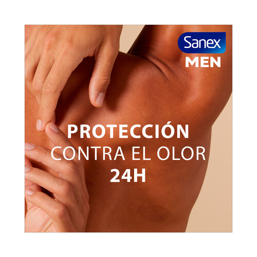 SANEX Gel de ducha o baño 6 en 1 cuerpo, para todo tipo de pieles, incluso secas SANEX Men active fresh 475 ml.