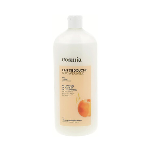 COSMIA Gel para baño o ducha (leche de ducha), con extractos de melocotón y leche de avena 750 ml.