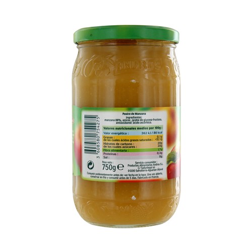 ANDROS Compota de manzana ANDROS 750 gr,