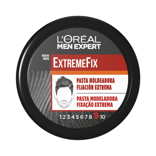 L'ORÉAL Pasta moldeadora fijación extrema (hasta 48 horas), enriquecida con carbón negro L´ORÉAL Men expert extremefix 75 ml.