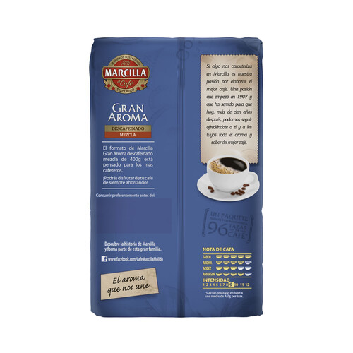 MARCILLA Café molido descafeinado mezcla 400 g.