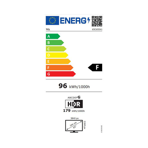 Televisión 165,1 cm (65)  QLED TCL 65C655, 4K, GOOGLE TV, Game Master 3.0, SMART TV, Bluetooth.