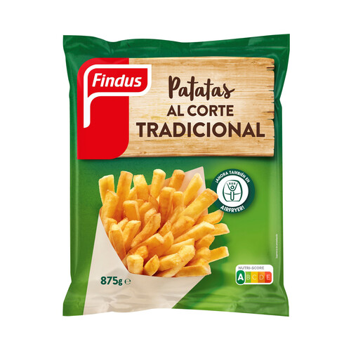 FINDUS Patatas prefritas ultracongelads corte tradicional, aptas para airfryer 875 g.