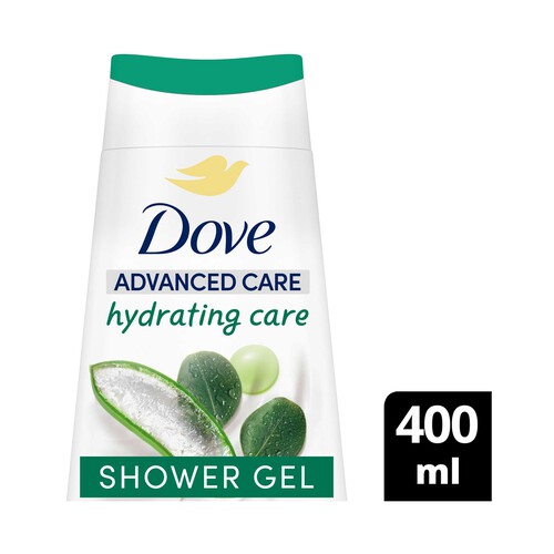 DOVE Advanced care Gel hidratante para ducha o baño con aloe vera y agua de abedul 400 ml.