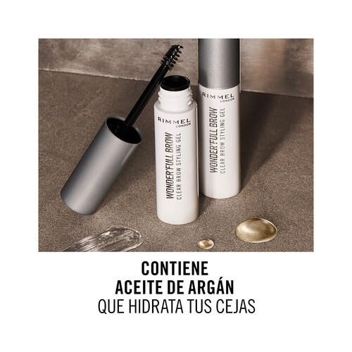 RIMMEL Wonderfull brow  tono transparente Máscara de cejas acondicionador en gel.