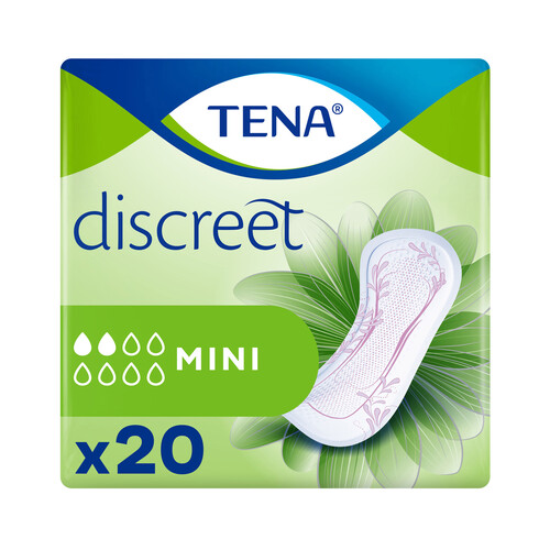TENA Compresas incontinencia mini para pérdidas leves de orina TENA Discreet 20 uds.