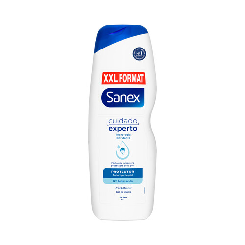 SANEX Cuidado experto Gel hidratante y protector para ducha o baño, para todo tipo de pieles 850 ml.