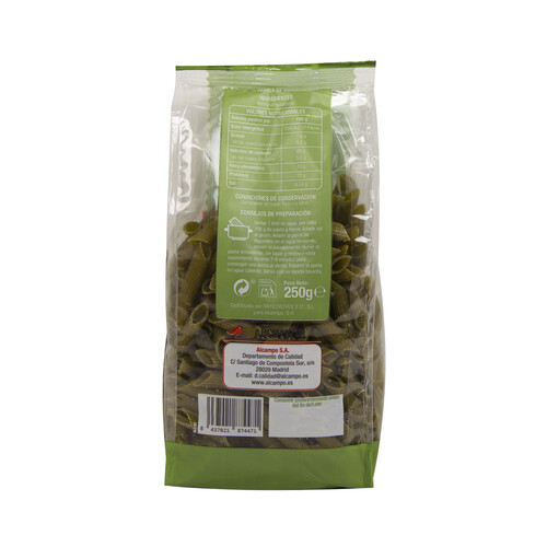 PRODUCTO ALCAMPO Macarrones de guisantes PRODUCTO ALCAMPO 250 g.