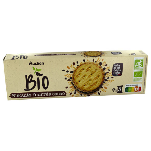 ALCAMPO ECOLÓGICO Galletas rellenas de cacao ecológico 4 x 46,25 g.