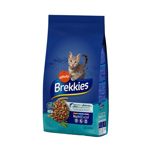 BREKKIES Pienso para gatos mix a base de pescado BREKKIES 1,5 kg.