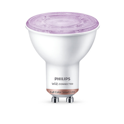 Bombilla Led inteligente GU10, WiFi + Bluetooth, 4,7W=50W,  blanco + multicolor RGB, PHILIPS.