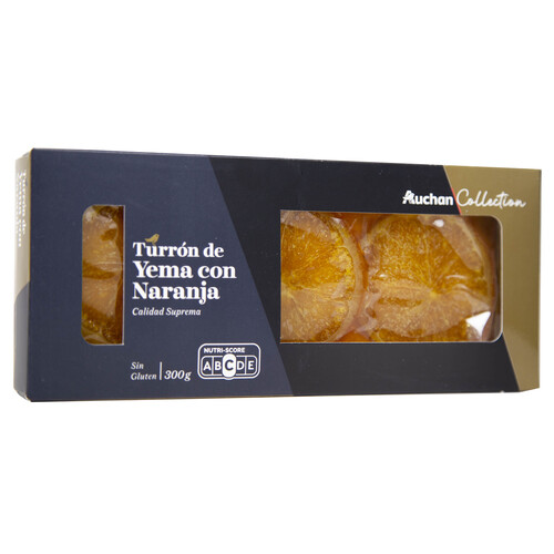 Turrón de yema con naranja ALCAMPO GOURMET 300 g.