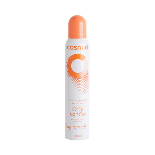COSMIA Desodorante en spray para mujer con protección antimanchas y antitranspiración (48h) COSMIA Dry control 200 ml.