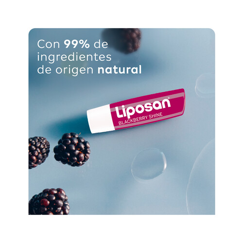 LIPOSAN Black berry shine Protector (bálsamo) labial hidrtante, con aroma a moras.